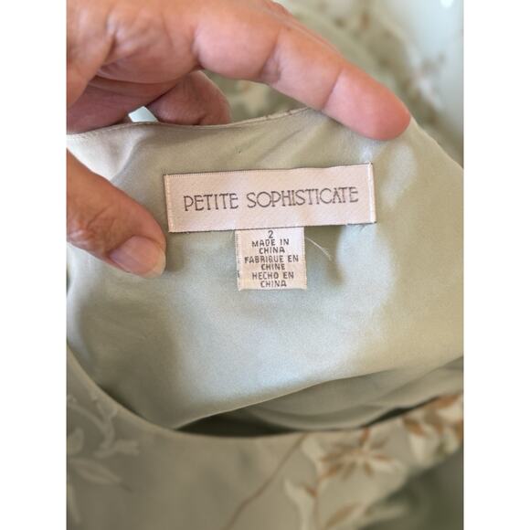 Silk Floral Chiffon Slip Dress Layered Fairy Grunge Ethereal Vintage Y2K Green 2 - Picture 5 of 7